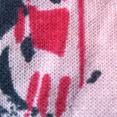 côté endroit d'un tissu maille